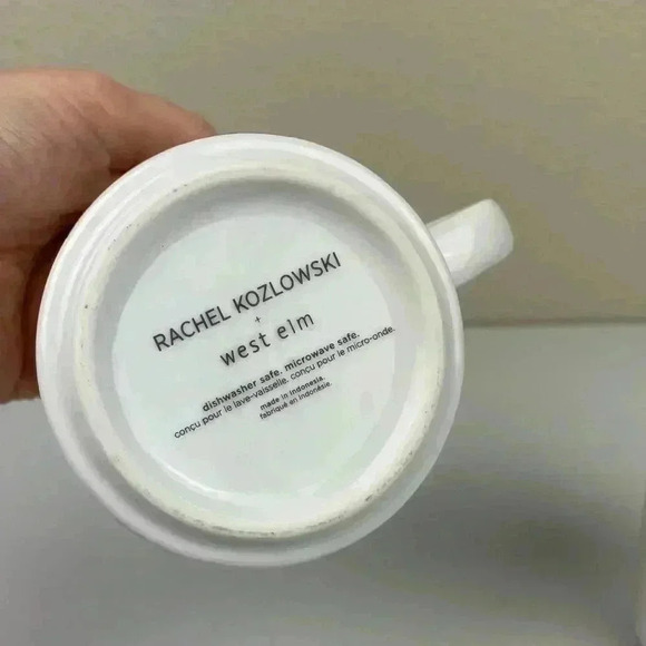 WEST ELM x Rachel Kozlowski Set of 2 Dapped Animals Mugs Barn Owl Deer Ceramic - Picture 10 of 10